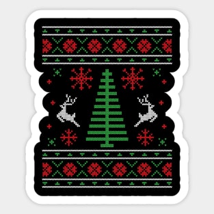 Knitted Pattern Ugly Christmas Sweater Sticker